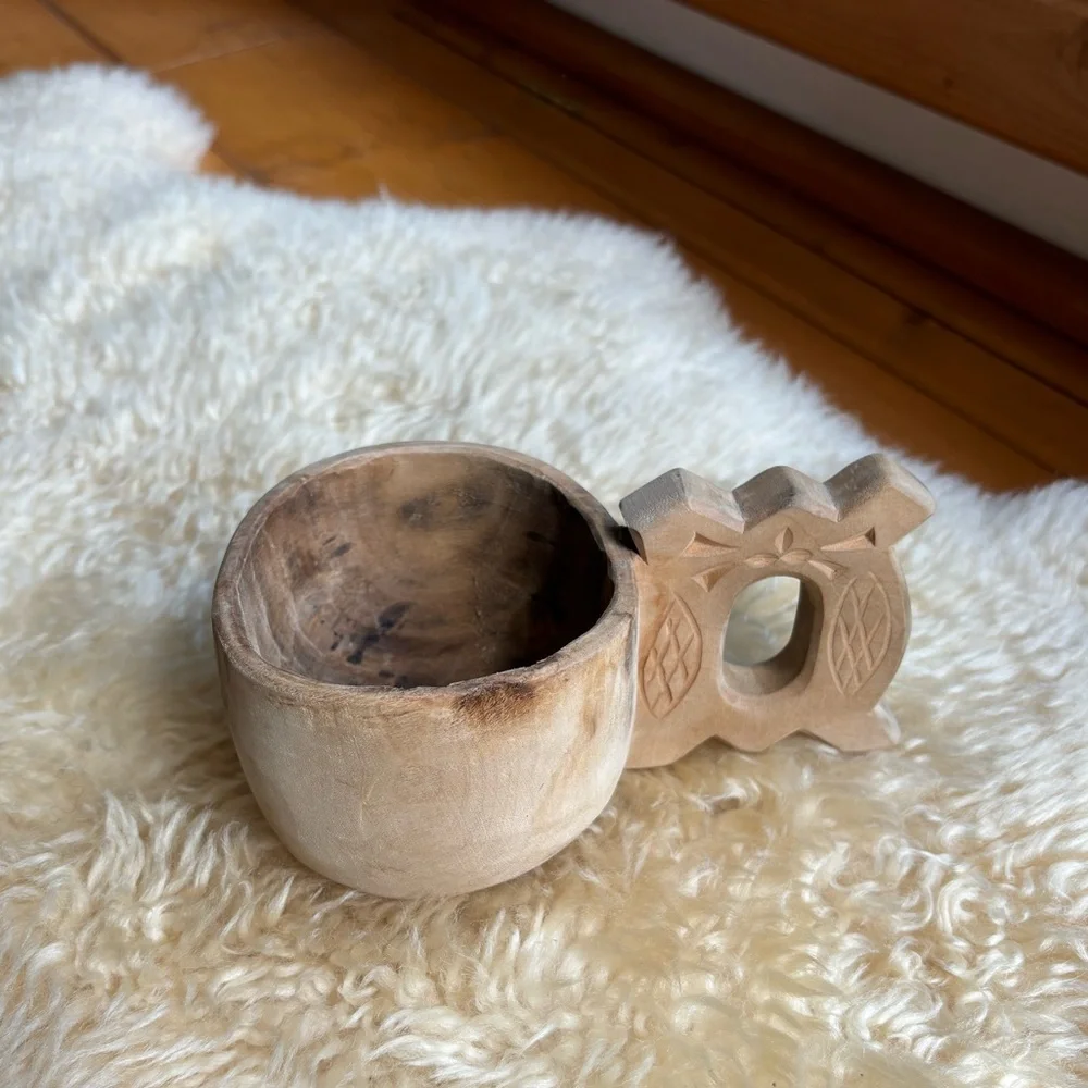 Vintage Carved Wooden Kuksa Cup